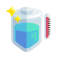 Illustration of a battery with a full charge indicator and a thermometer next to it, symbolizing high energy or power level.