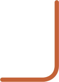 A simple orange curve forms an L shape on a black background.